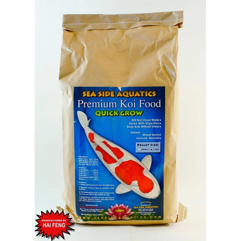 5KG Quick Grow Premium Koi Food - (5x1kg inside) Sea Side Aquatics