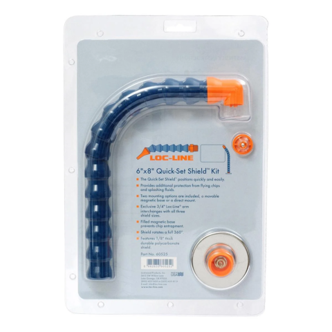 60525 Loc-Line 6" x 8" Quick-Set Shield Kit / Safety Splash Shield with magnetic base