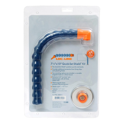 60526 Loc-Line 7 1/2" x 10" Quick-Set Shield Kit / Safety Splash Shield with magnetic base