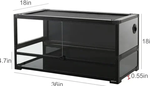Reptizoo Easy Folding Reptile Terrarium Black PVC Panel 35.4"x17.7"x17.7" (NRK0114)