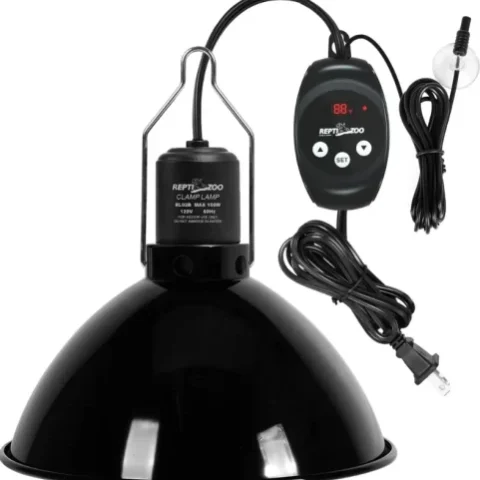 Reptizoo Reptile Light w/ Dimming Thermostat, 150W, 8.5"x8.5"x6.5" (RL02BTC)