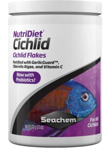 Seachem NutriDiet Cichlid Flakes w/ Probiotics 100g / 3.5oz (1074)