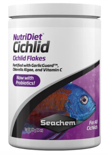 Seachem NutriDiet Cichlid Flakes w/ Probiotics 100g / 3.5oz (1074)