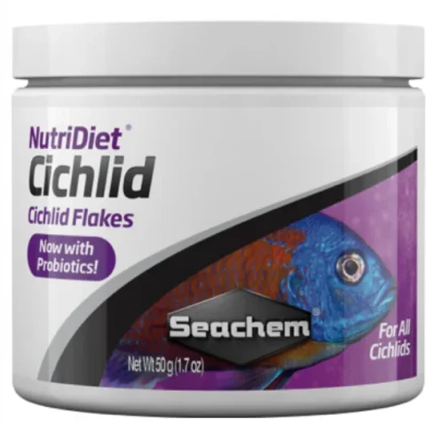 Seachem NutriDiet Cichlid Flakes w/ Probiotics 50g / 1.8oz 1073)
