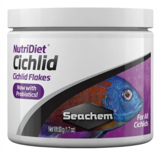 Seachem NutriDiet Cichlid Flakes w/ Probiotics 50g / 1.8oz 1073)